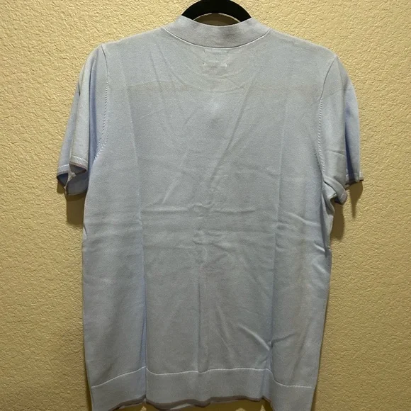 Lands' End Light Blue Tie-Neck Sweater - Picture 2 of 5